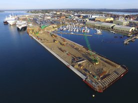 Poole Harbour South Quay - Quay approaching structural completion